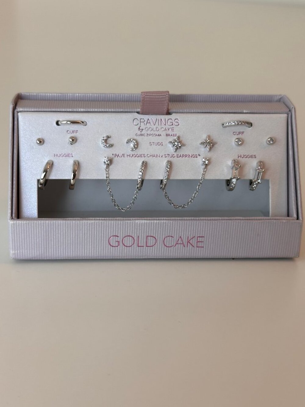 Cravings by Gold Cake Cubic Zirconia Brass Earring Set